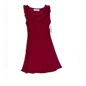 NWT Graham & Spencer Dark Pink 100% Silk Dress Cowl Neckline Size S Sleeveless